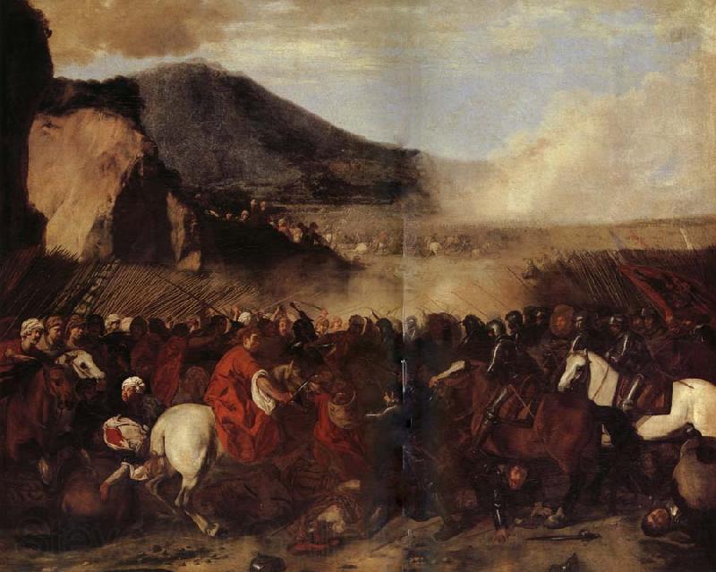FALCONE, Aniello Bataille d'Allemands contre les Turcs Norge oil painting art